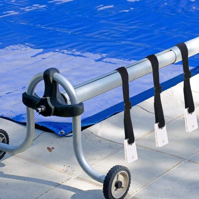 woobles Pool Cover Straps Set, Universal Swimming Pool Cover Roller Fastener Cord Plates Set, Pool Solar Cover Reel Attachment Straps Kit - Image 4